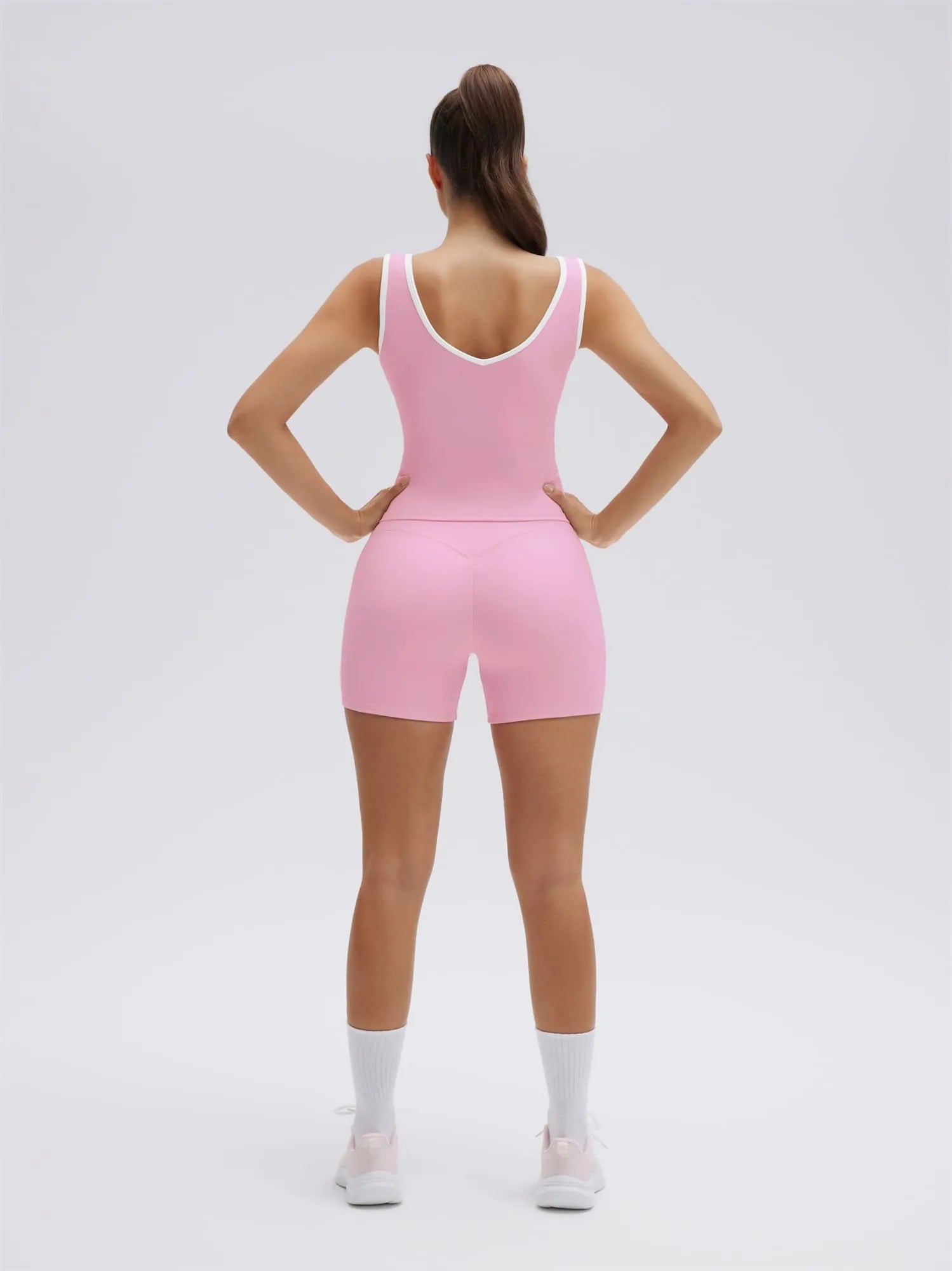 SUUKSESS Women 2 Piece Workout Sets Built in Bra Yoga Tank Top High Waisted Tummy Control Biker Shorts-SUUKSESS-SUUKSESS