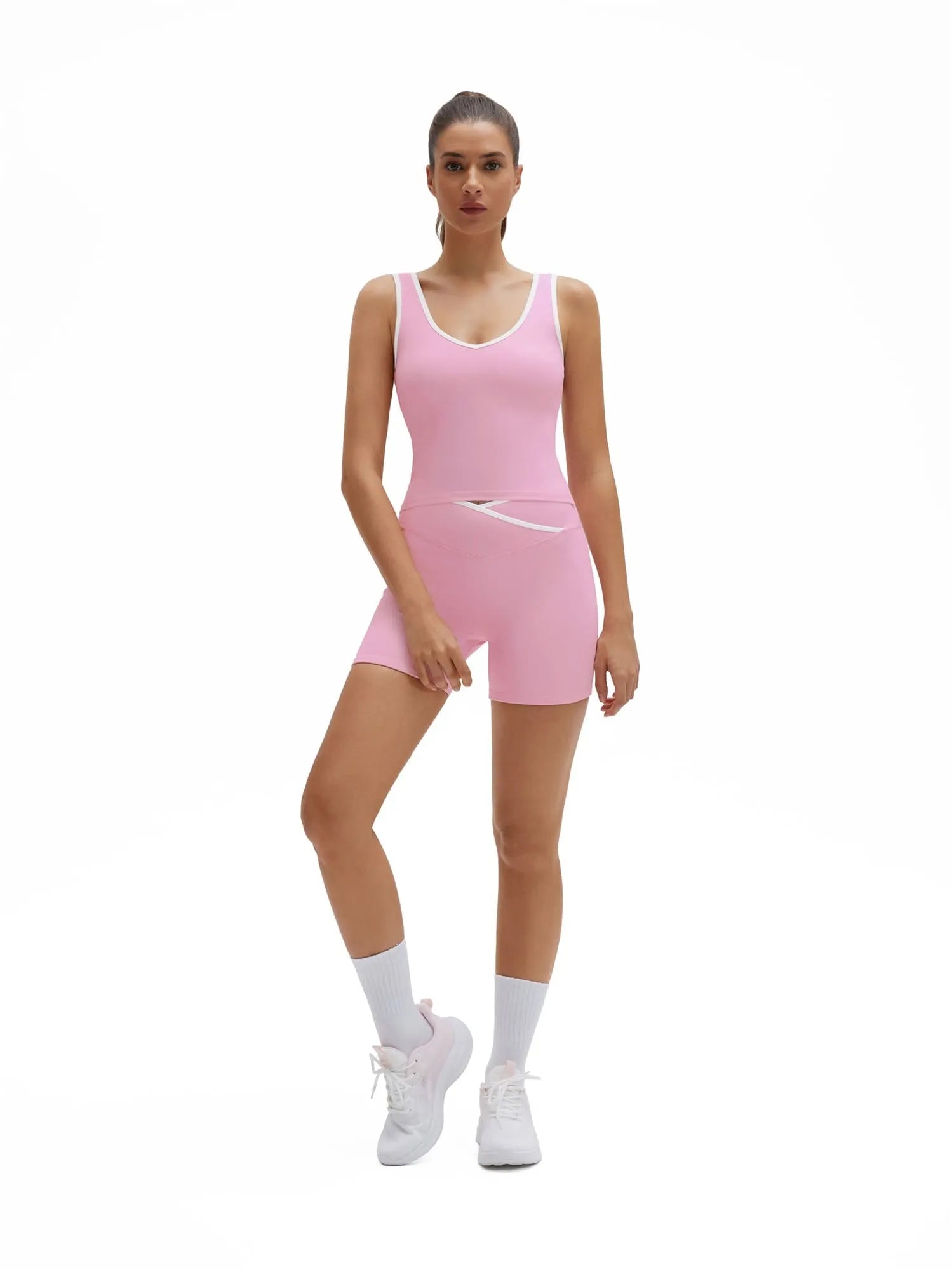 SUUKSESS Women 2 Piece Workout Sets Built in Bra Yoga Tank Top High Waisted Tummy Control Biker Shorts-SUUKSESS-SUUKSESS