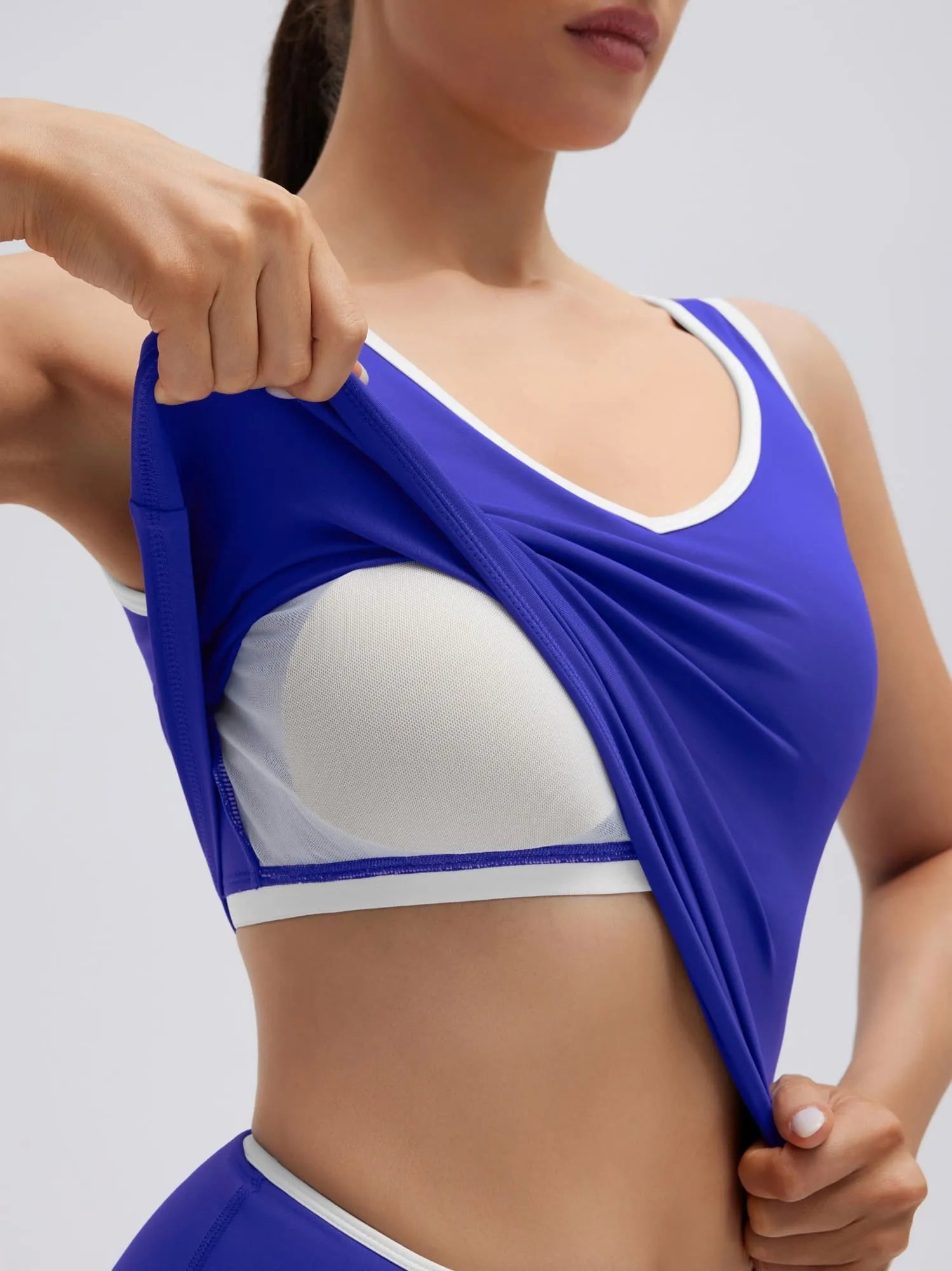 SUUKSESS Women 2 Piece Workout Sets Built in Bra Yoga Tank Top High Waisted Tummy Control Biker Shorts-SUUKSESS-SUUKSESS