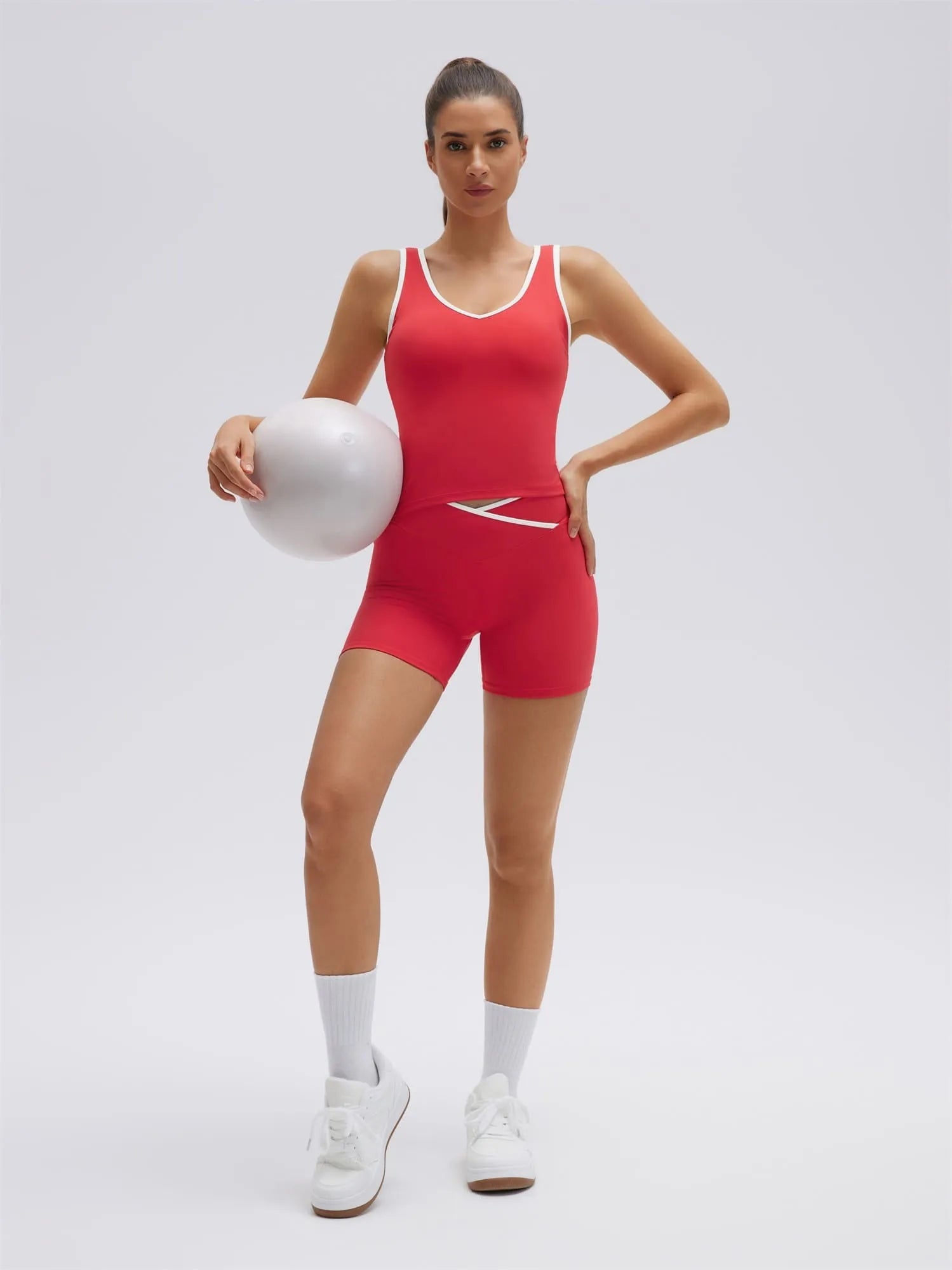 SUUKSESS Women 2 Piece Workout Sets Built in Bra Yoga Tank Top High Waisted Tummy Control Biker Shorts-SUUKSESS-SUUKSESS