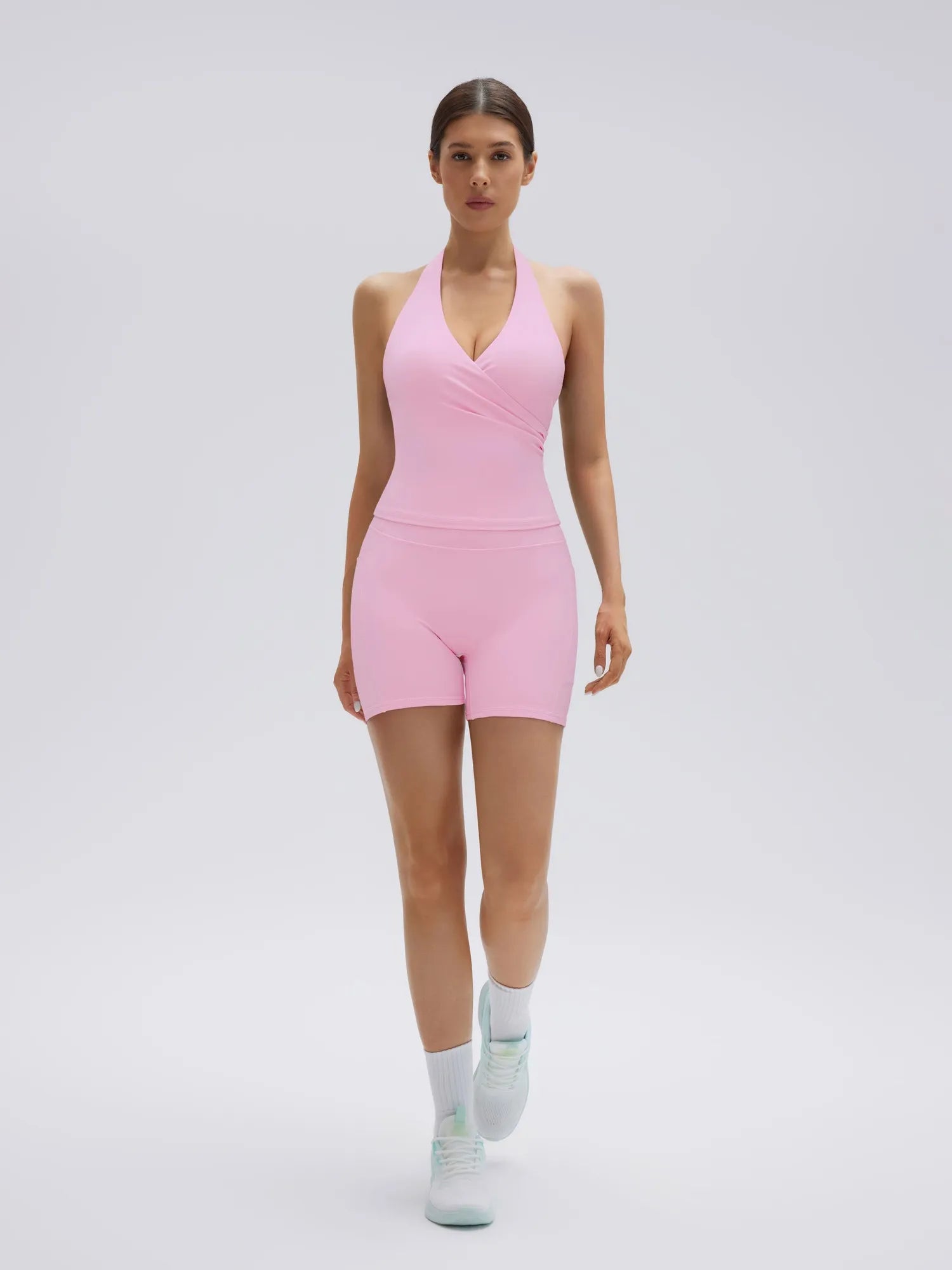 Padded Halter Open Back 2 Piece Workout Sets