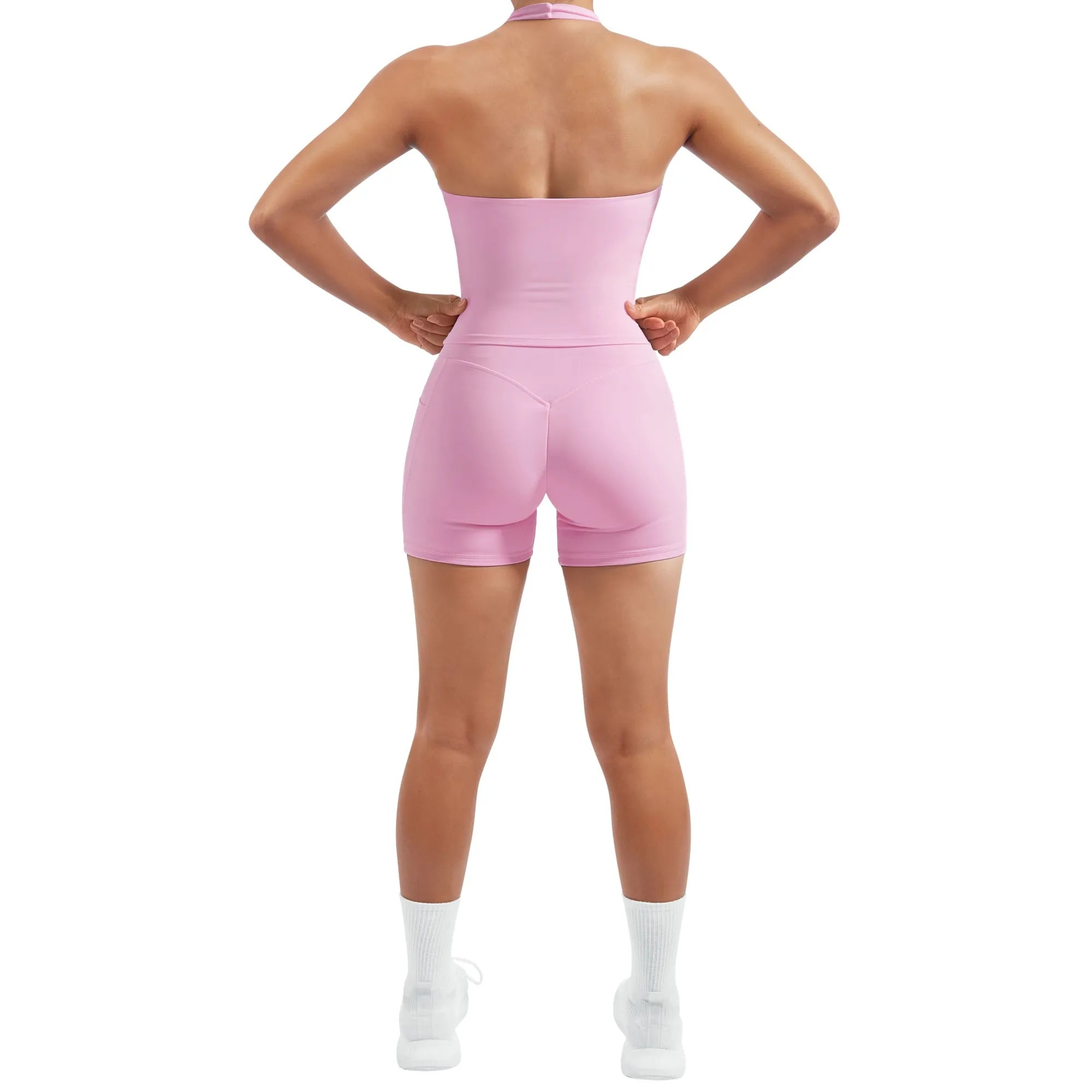 Padded Halter Open Back 2 Piece Workout Sets