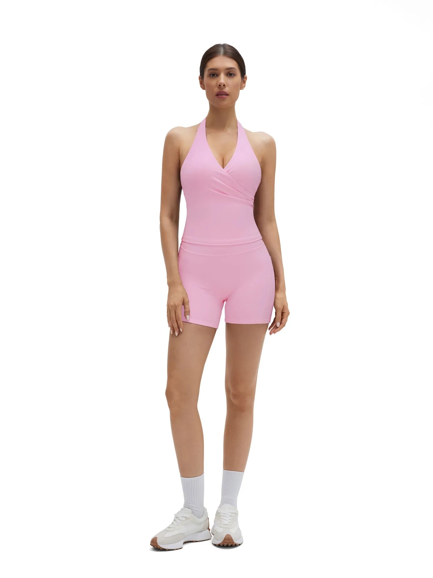 Padded Halter Open Back 2 Piece Workout Sets