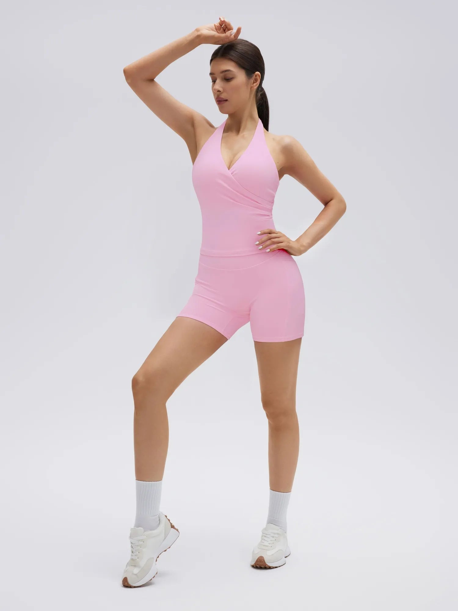 Padded Halter Open Back 2 Piece Workout Sets