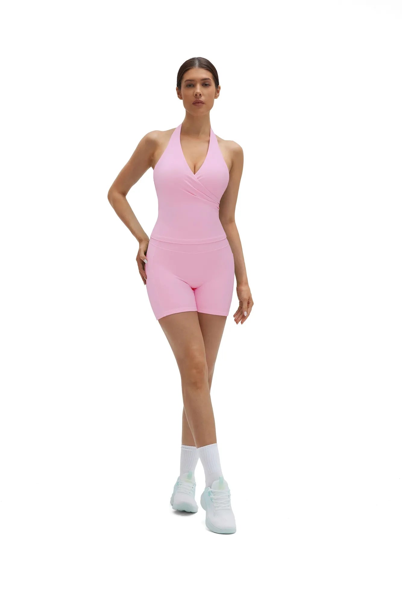 Padded Halter Open Back 2 Piece Workout Sets