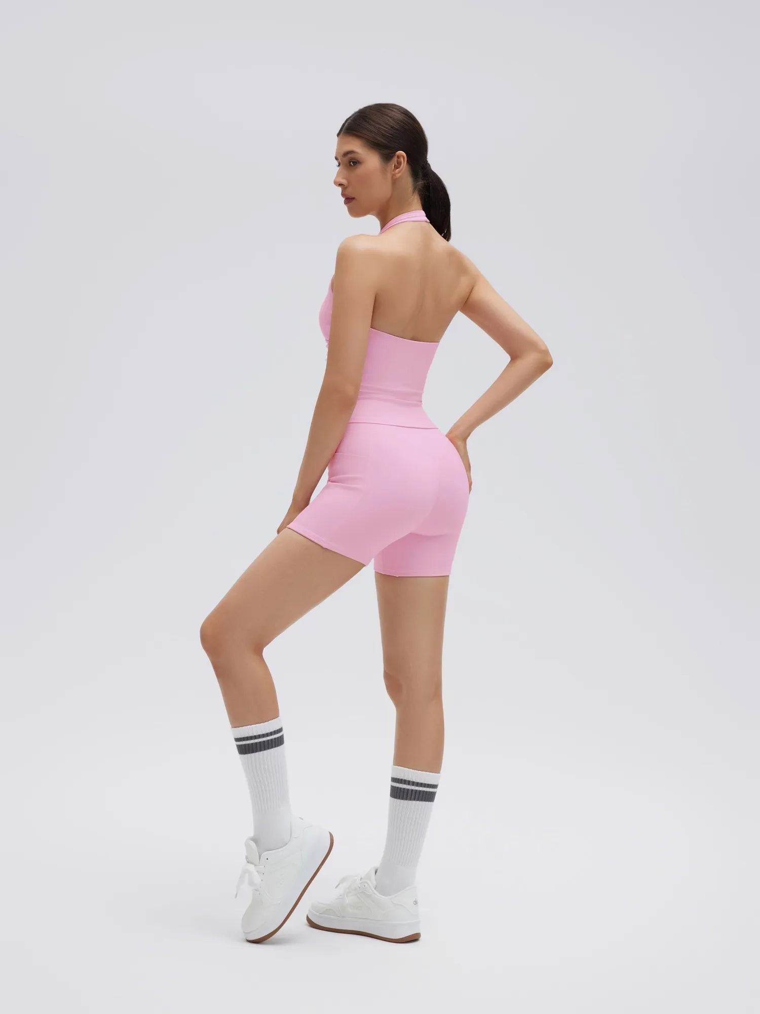 Padded Halter Open Back 2 Piece Workout Sets
