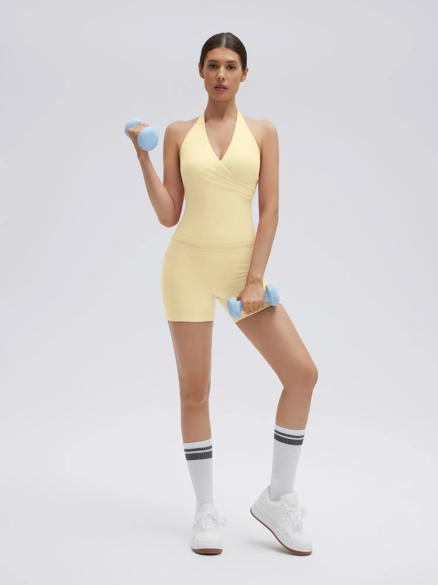 Padded Halter Open Back 2 Piece Workout Sets