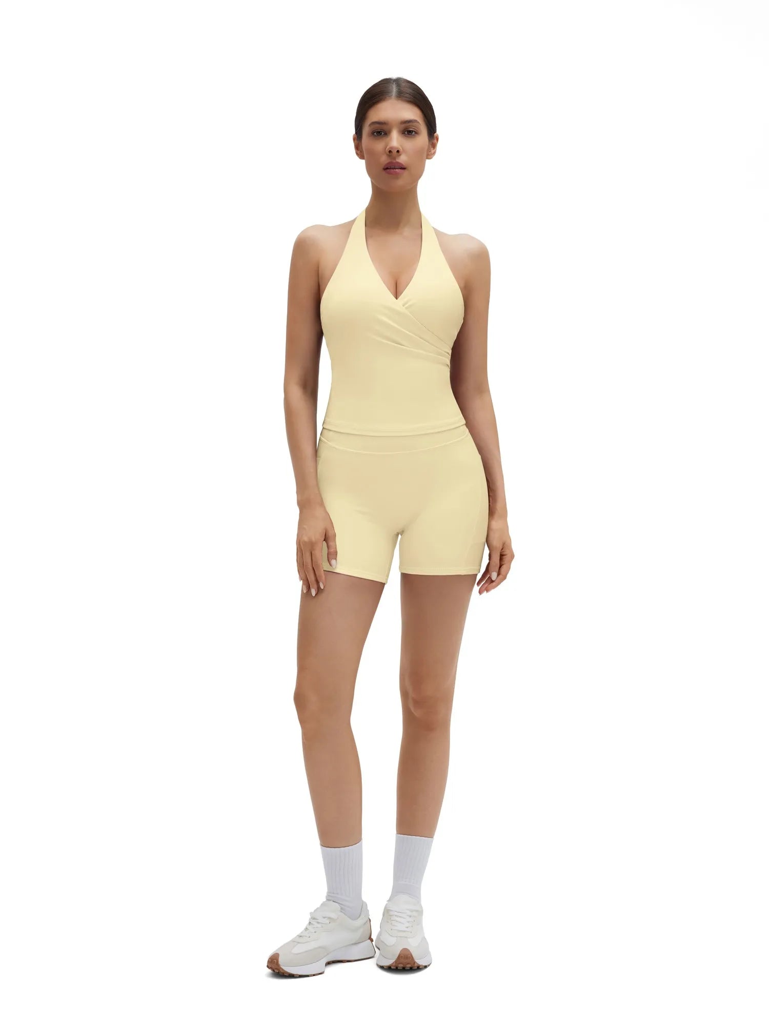 Padded Halter Open Back 2 Piece Workout Sets