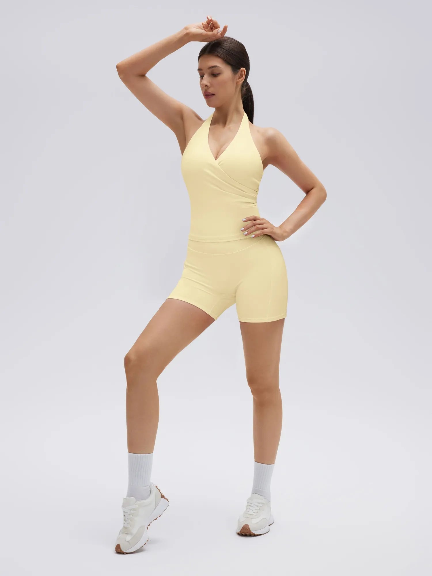 Padded Halter Open Back 2 Piece Workout Sets