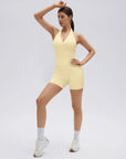 Padded Halter Open Back 2 Piece Workout Sets