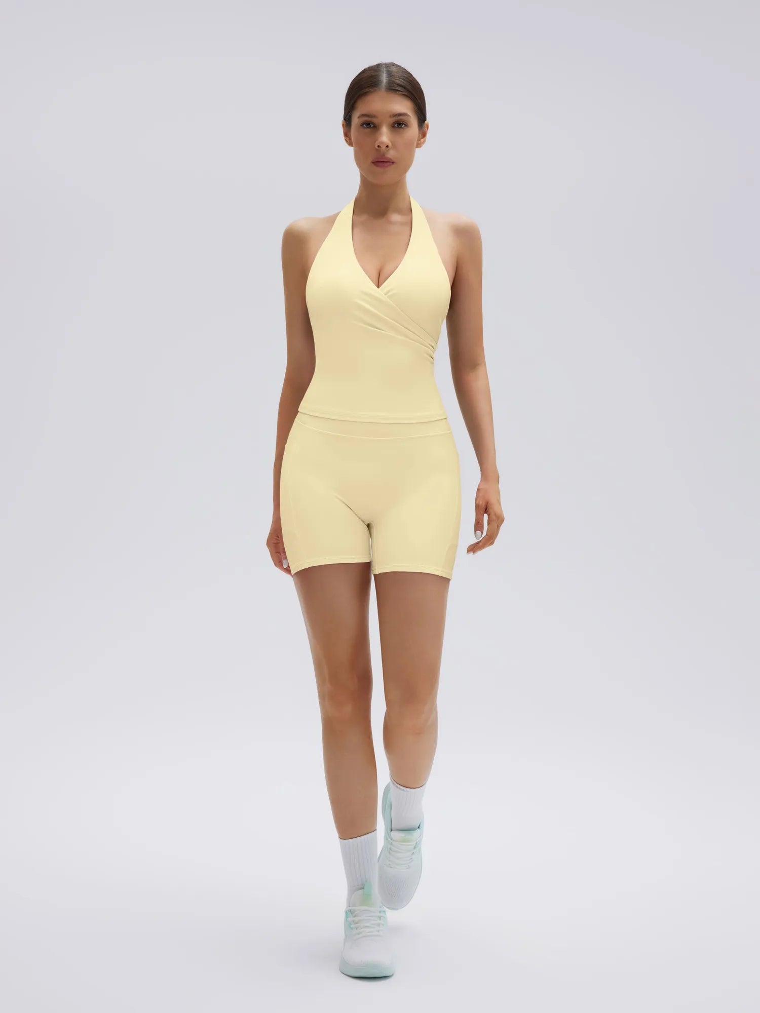 Padded Halter Open Back 2 Piece Workout Sets