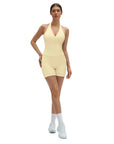 Padded Halter Open Back 2 Piece Workout Sets