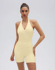 Padded Halter Open Back 2 Piece Workout Sets