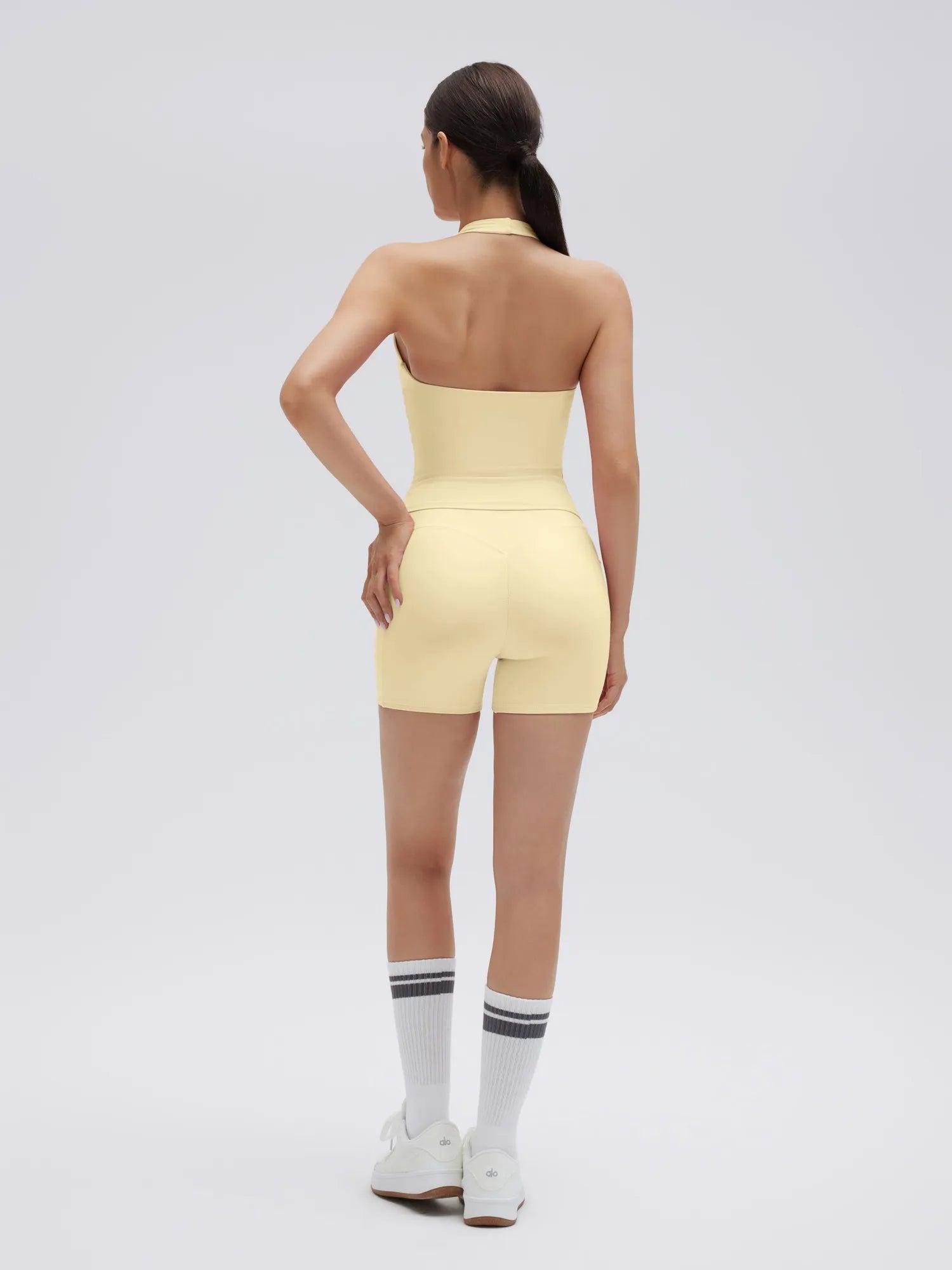 Padded Halter Open Back 2 Piece Workout Sets