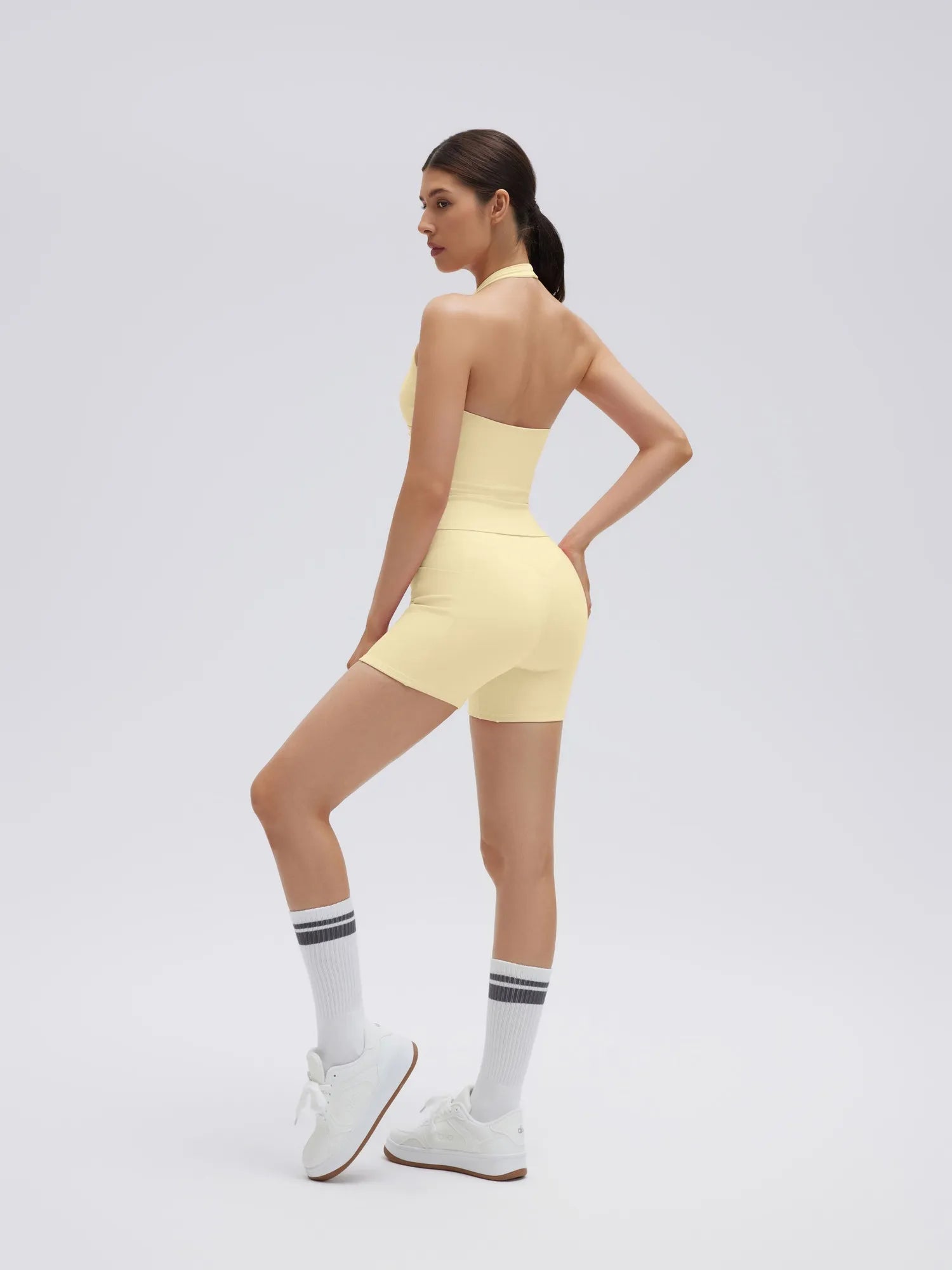 Padded Halter Open Back 2 Piece Workout Sets