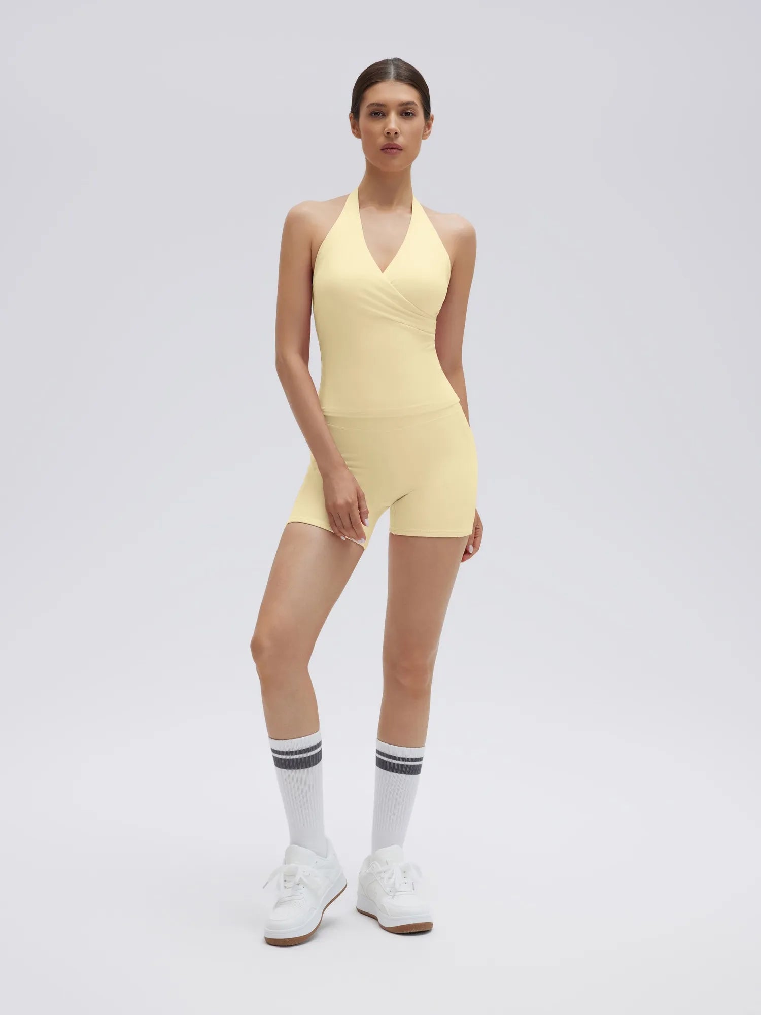 Padded Halter Open Back 2 Piece Workout Sets