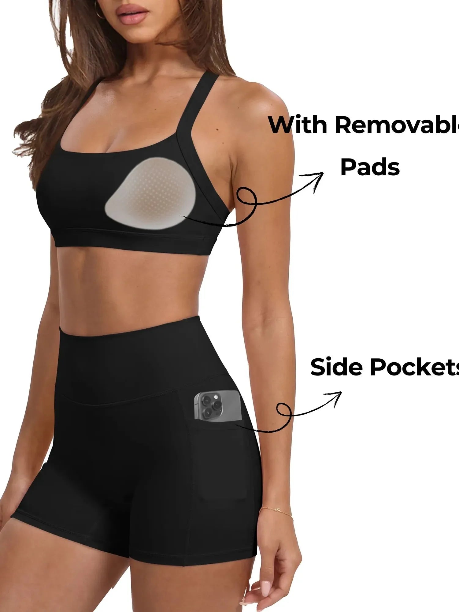 Padded Sports Bra 2 Piece Workout Sets-SUUKSESS-SUUKSESS
