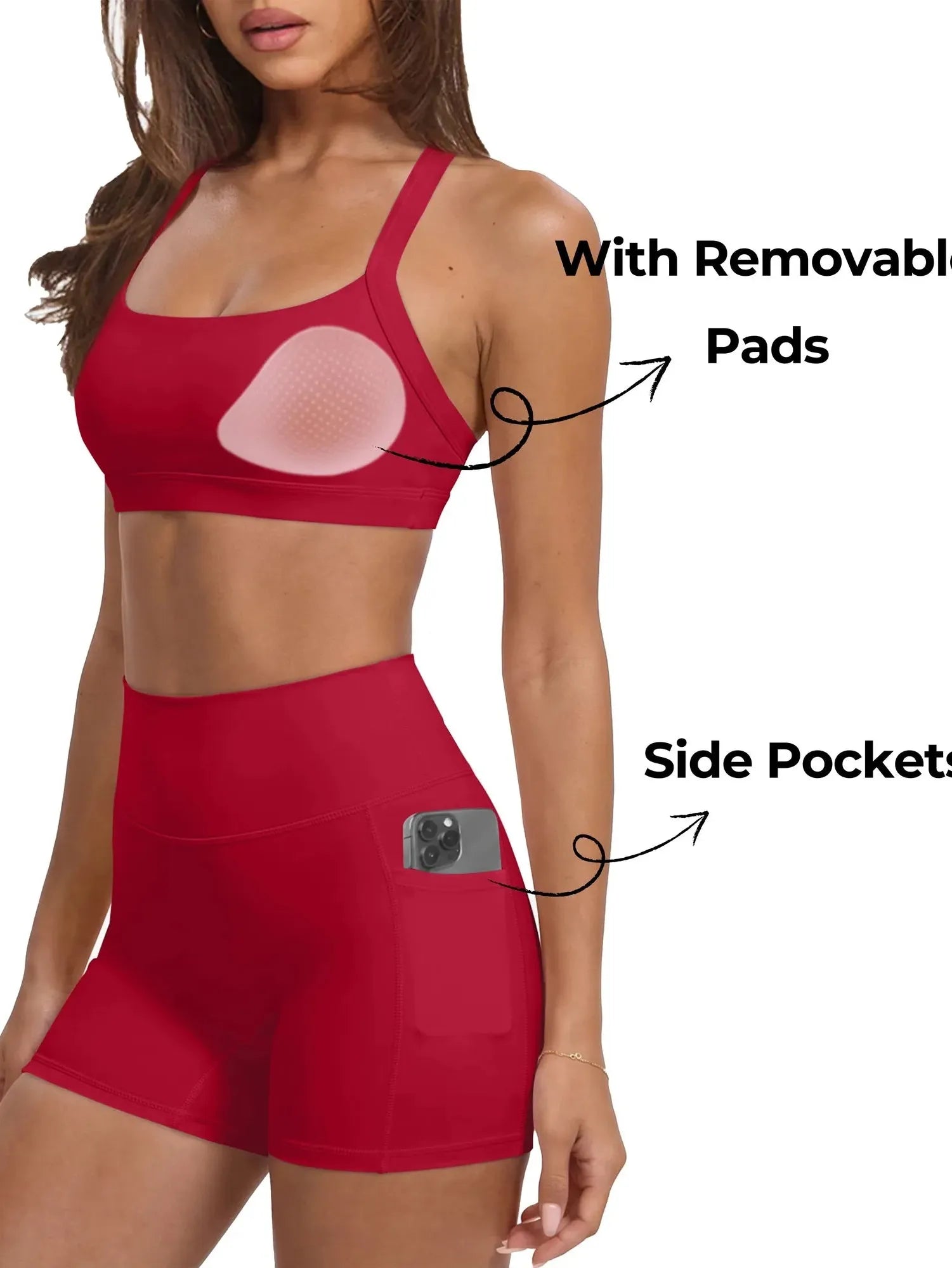 Padded Sports Bra 2 Piece Workout Sets-SUUKSESS-SUUKSESS