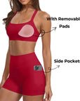 Padded Sports Bra 2 Piece Workout Sets-SUUKSESS-SUUKSESS