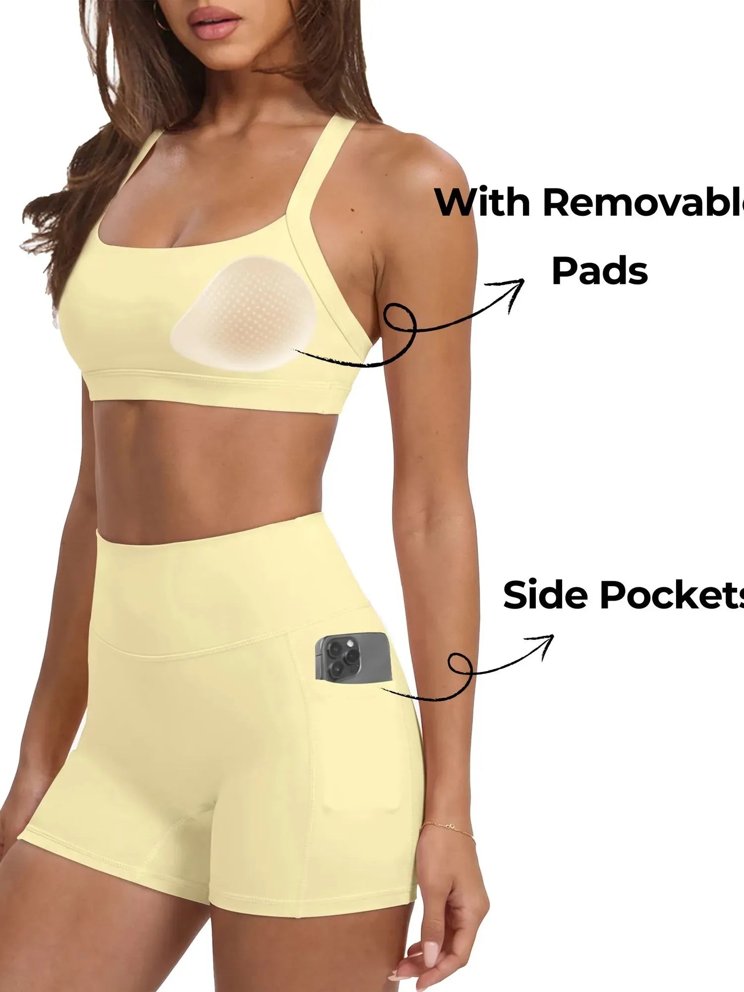 Padded Sports Bra 2 Piece Workout Sets-SUUKSESS-SUUKSESS