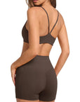 Scoop Neck V Back Sports Workout Sets-SUUKSESS-SUUKSESS