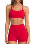 Scoop Neck V Back Sports Workout Sets-SUUKSESS-SUUKSESS