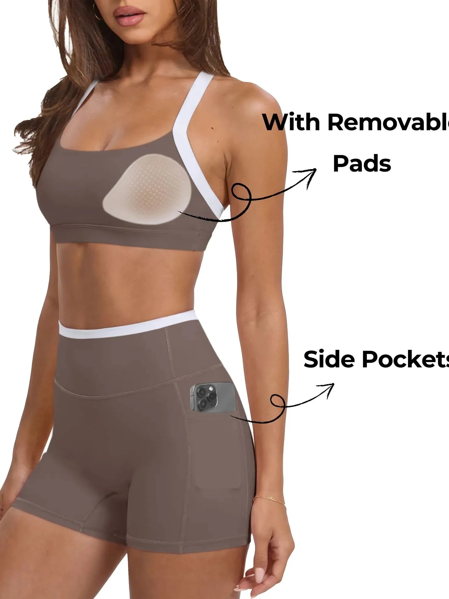 Padded Sports Bra 2 Piece Workout Sets-SUUKSESS-SUUKSESS