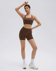 Backless Bra Yoga Crop Workout Set-SUUKSESS-Brown-XS-SUUKSESS