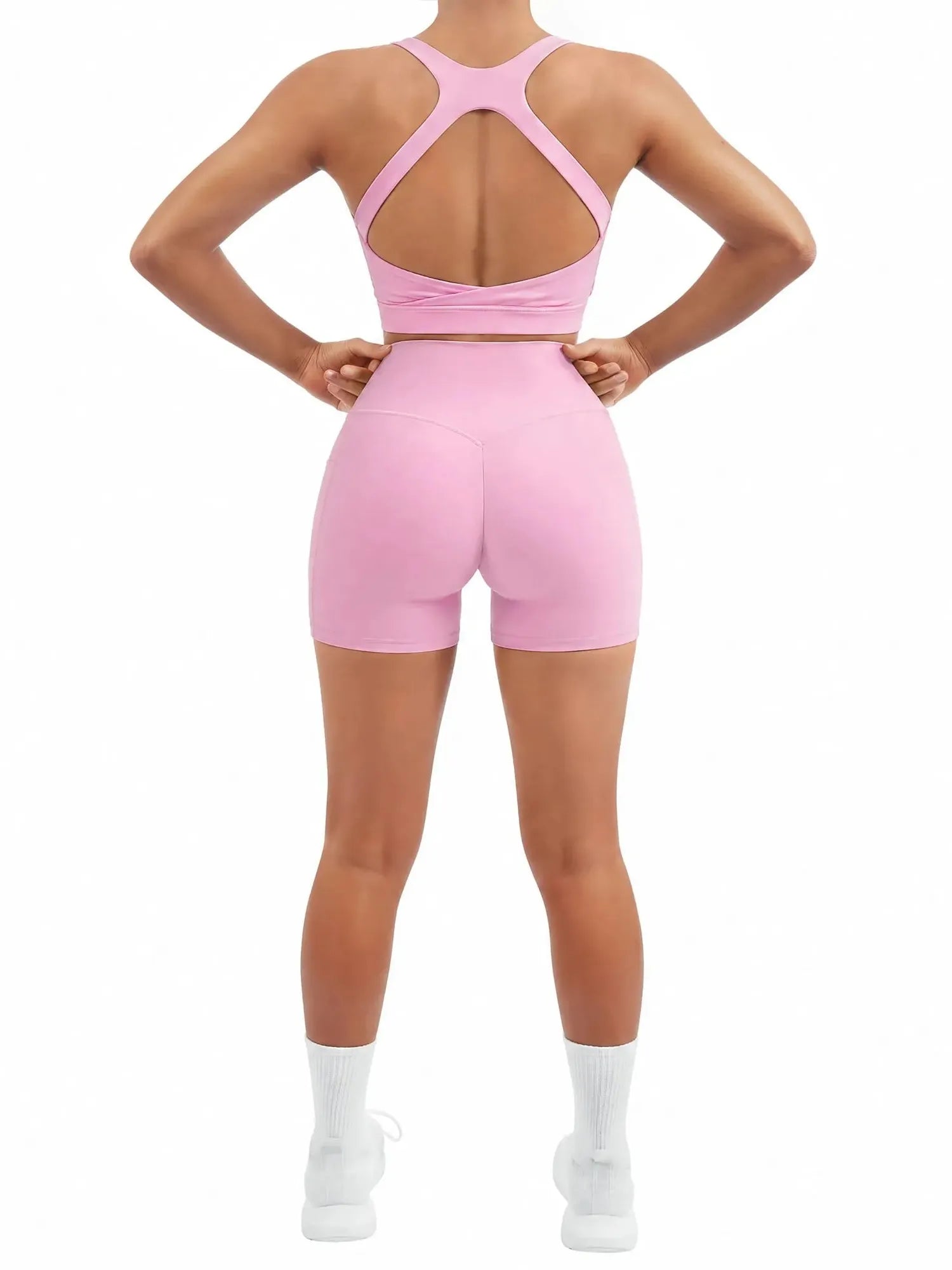 Backless Bra Yoga Crop Workout Set-SUUKSESS-SUUKSESS