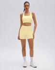 Backless Bra Yoga Crop Workout Set-SUUKSESS-Yellow-XS-SUUKSESS