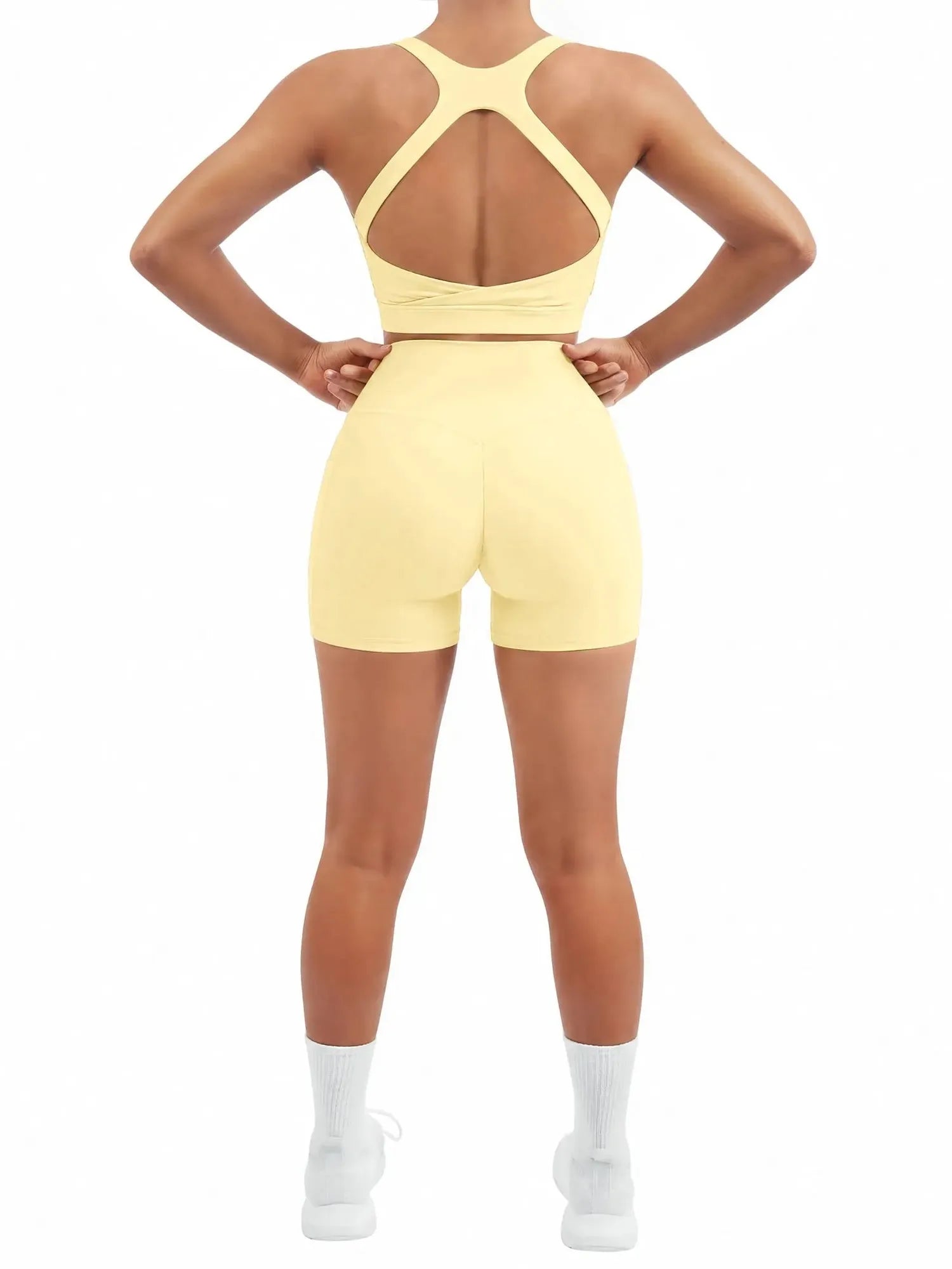 Backless Bra Yoga Crop Workout Set-SUUKSESS-SUUKSESS