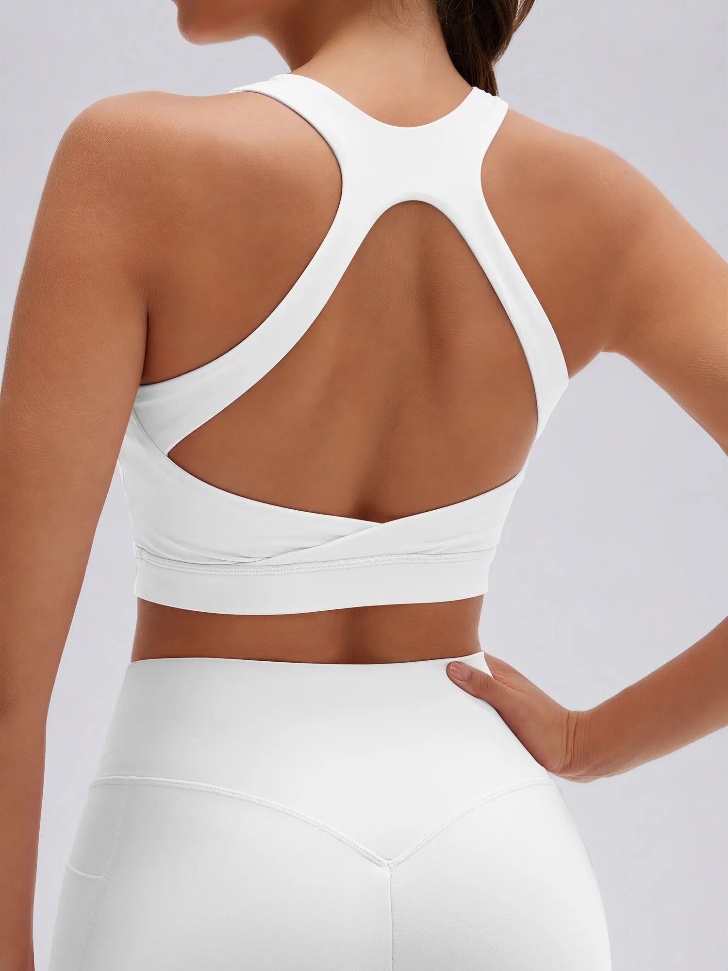 Backless Bra Yoga Crop Workout Set-SUUKSESS-SUUKSESS