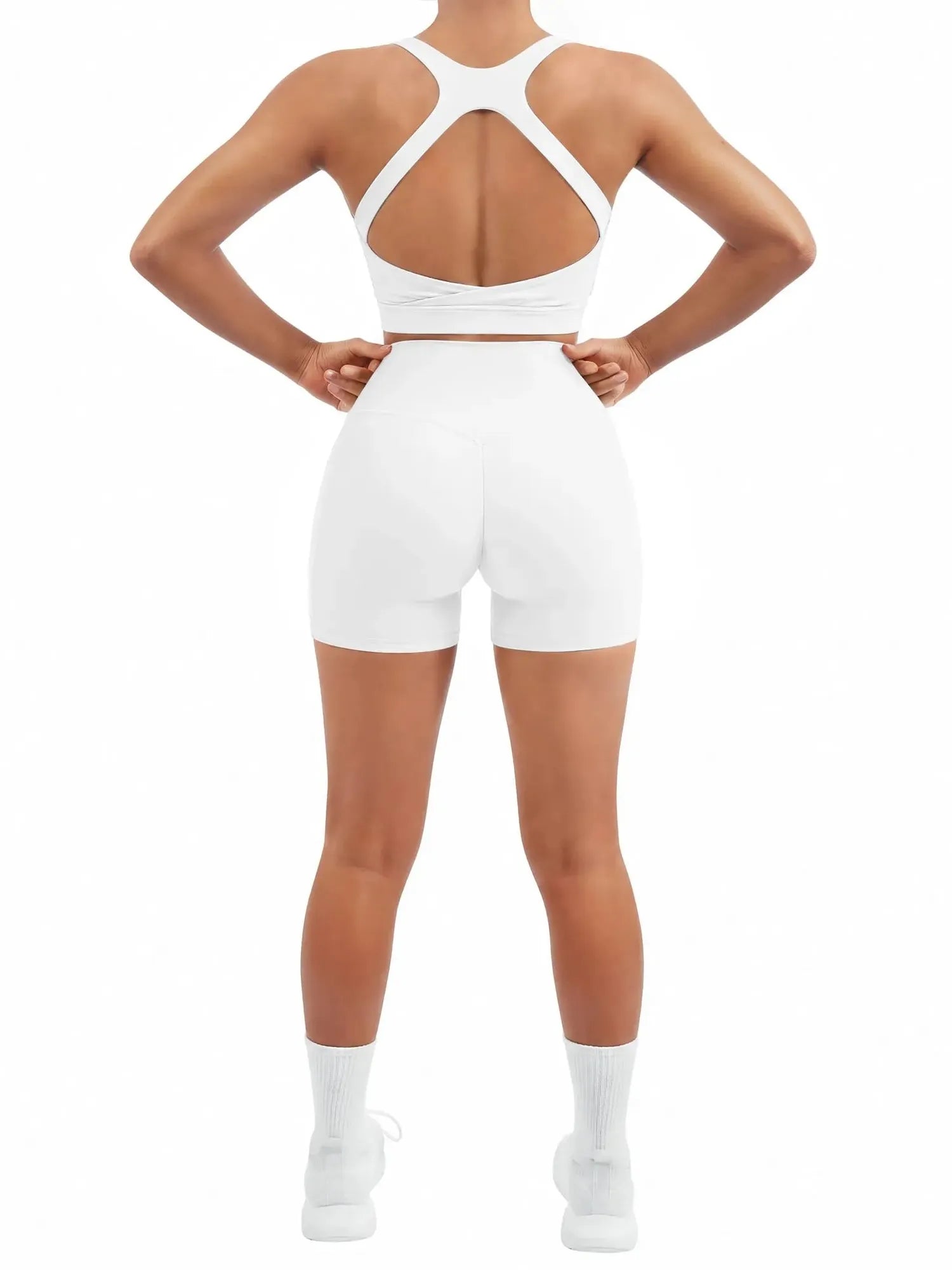 Backless Bra Yoga Crop Workout Set-SUUKSESS-SUUKSESS