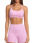 Scoop Neck V Back Sports Workout Sets-SUUKSESS-SUUKSESS