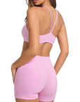 Scoop Neck V Back Sports Workout Sets-SUUKSESS-SUUKSESS