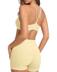 Scoop Neck V Back Sports Workout Sets-SUUKSESS-SUUKSESS