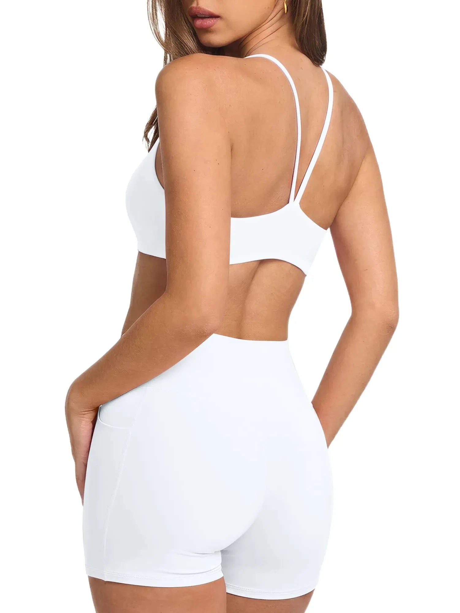 Scoop Neck V Back Sports Workout Sets-SUUKSESS-SUUKSESS