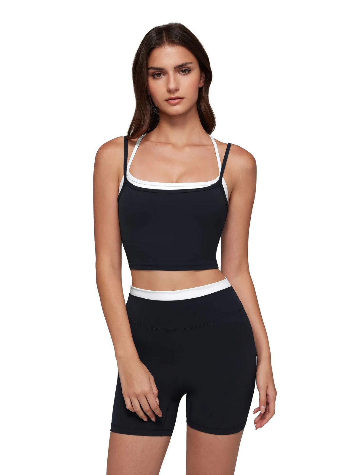 Padded Sports Bra Layered Workout Sets