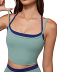 Padded Sports Bra Layered Workout Sets