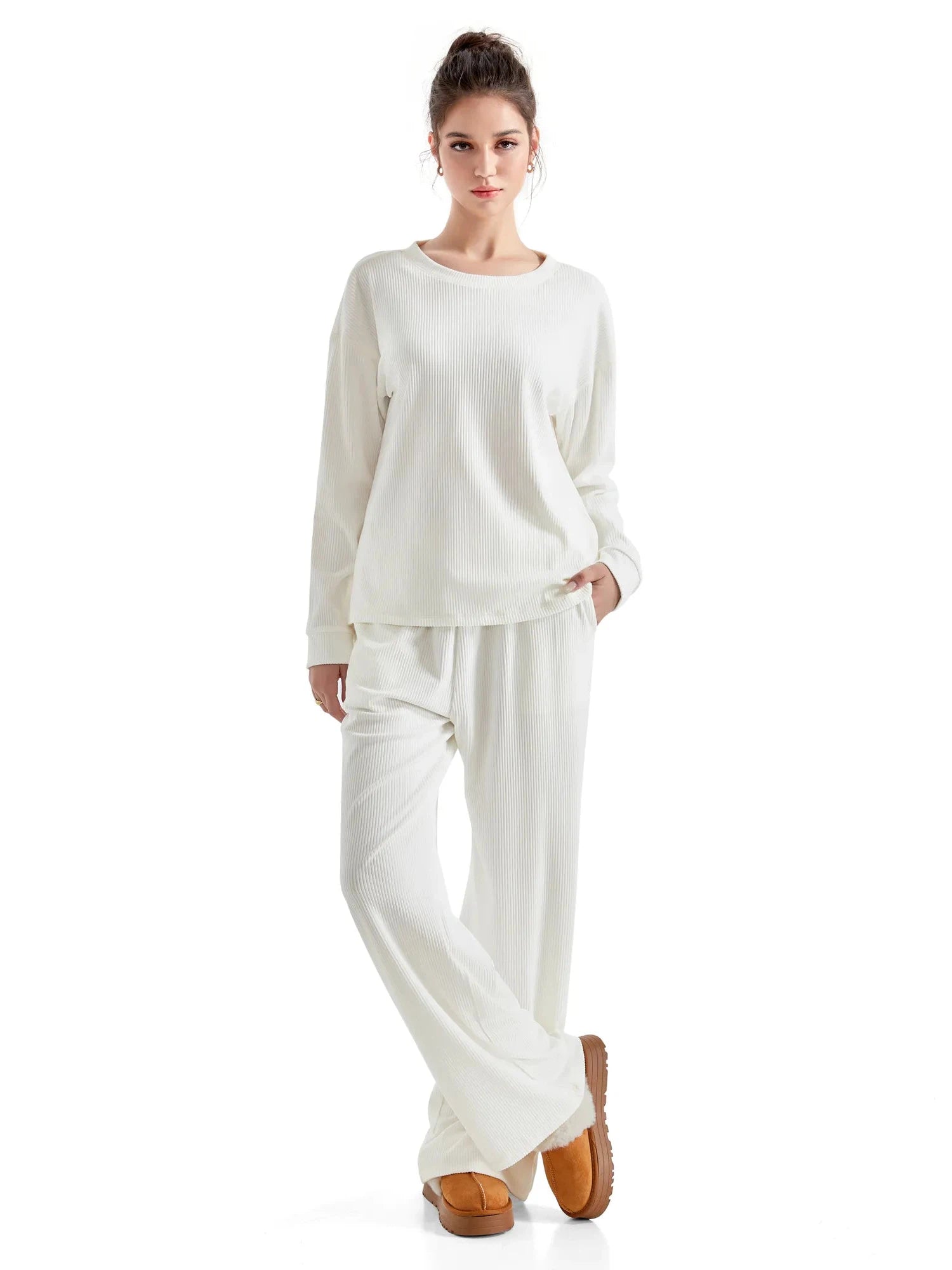 Ribbed Pajama Set-SUUKSESS-SUUKSESS