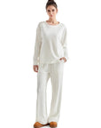 Ribbed Pajama Set-SUUKSESS-Beige-S-SUUKSESS