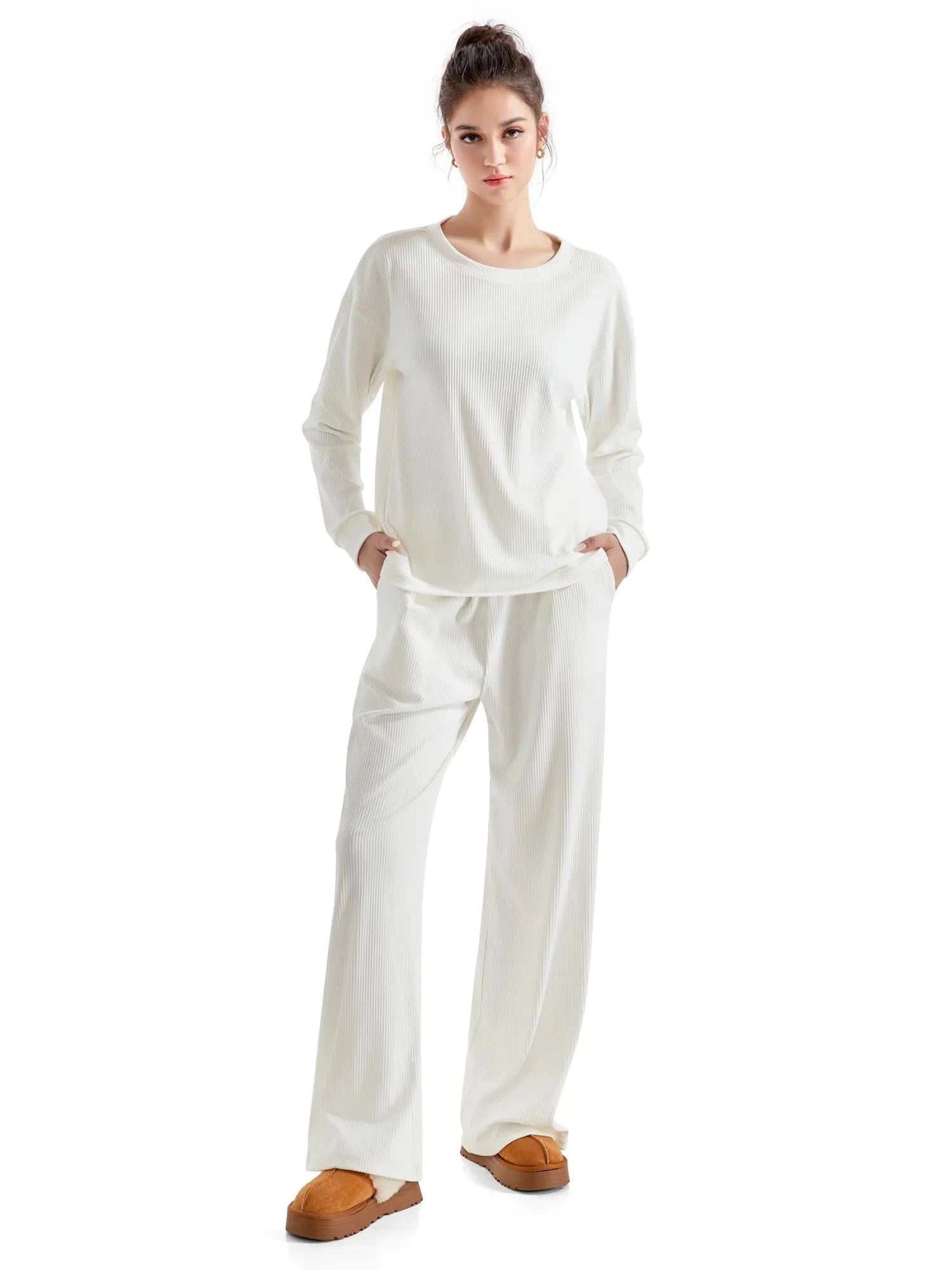 Ribbed Pajama Set-SUUKSESS-SUUKSESS