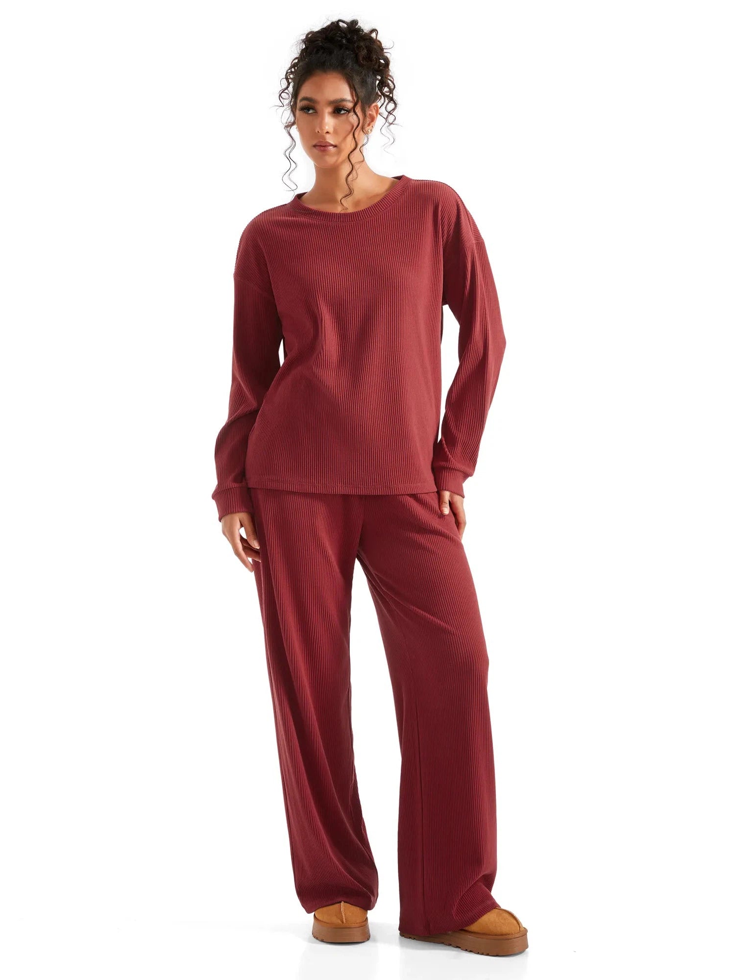 Ribbed Pajama Set-SUUKSESS-SUUKSESS