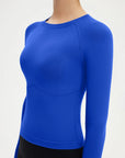 SUUKSESS Women Seamless Workout Long Sleeve Shirts Gym Athletic Running Yoga Tops-SUUKSESS-SUUKSESS