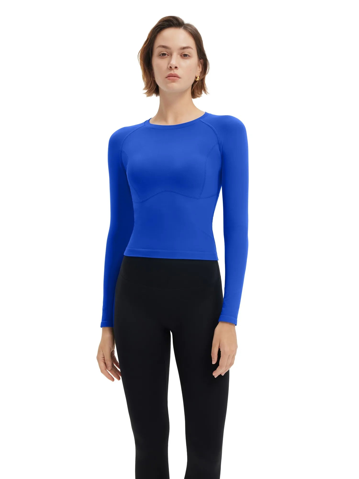 SUUKSESS Women Seamless Workout Long Sleeve Shirts Gym Athletic Running Yoga Tops-SUUKSESS-SUUKSESS