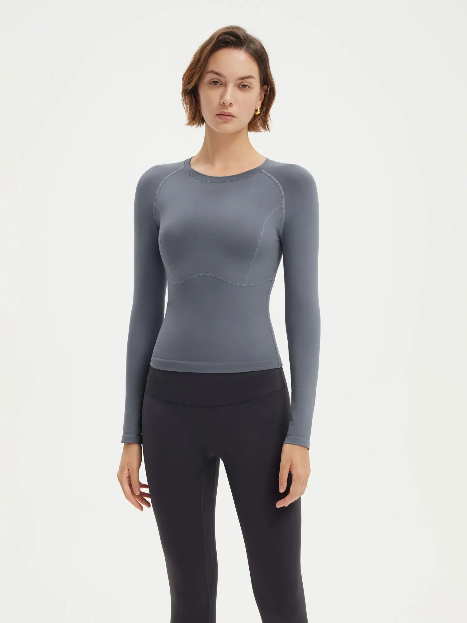 SUUKSESS Women Seamless Workout Long Sleeve Shirts Gym Athletic Running Yoga Tops-SUUKSESS-SUUKSESS