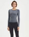 SUUKSESS Women Seamless Workout Long Sleeve Shirts Gym Athletic Running Yoga Tops-SUUKSESS-SUUKSESS