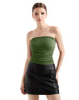 Ribbed Ruched Tube Top-SUUKSESS-SUUKSESS