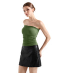 Ribbed Ruched Tube Top-SUUKSESS-SUUKSESS