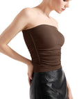 Ribbed Ruched Tube Top-SUUKSESS-SUUKSESS